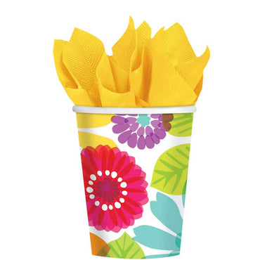Day In Paradise Cups 9oz, 8pcs Printed Tableware - Party Centre - Party Centre