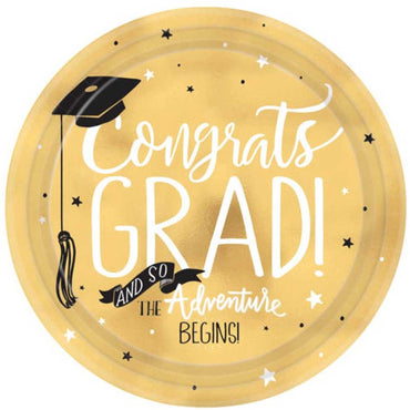 The Adventure Begins Paper Plates 10.50in, 8pcs Printed Tableware - Party Centre - Party Centre