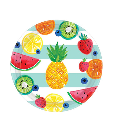 Hello Summer Round Plates 26cm 8pcs Printed Tableware - Party Centre - Party Centre