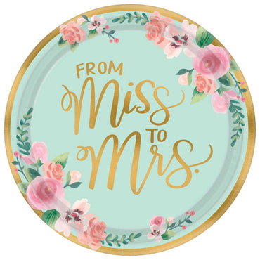 Mint To Be Metallic Round Paper Plates 10.5in 8pcs Solid Tableware - Party Centre - Party Centre