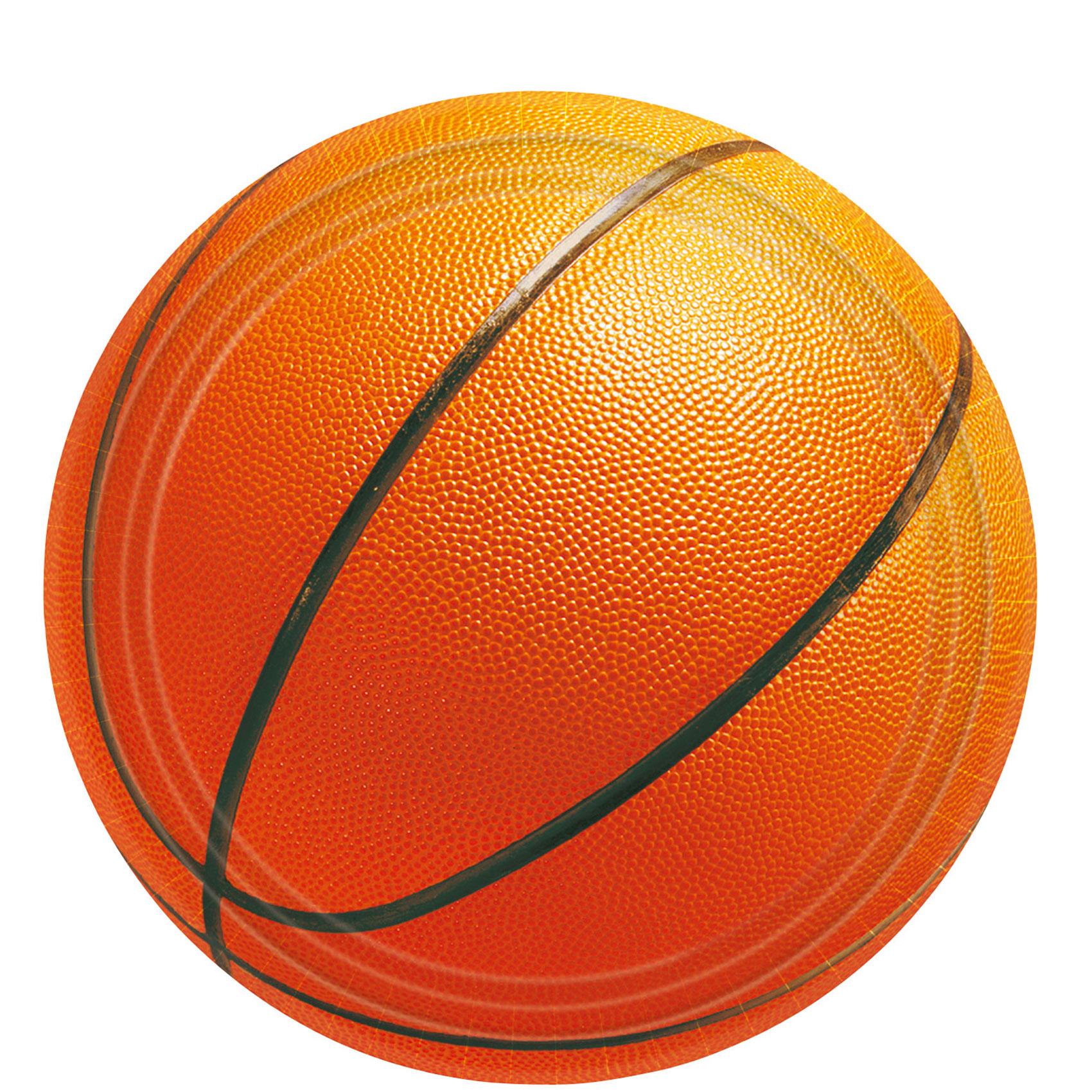 Basketball Fan Round Plate 10.5in 8pcs Solid Tableware - Party Centre - Party Centre