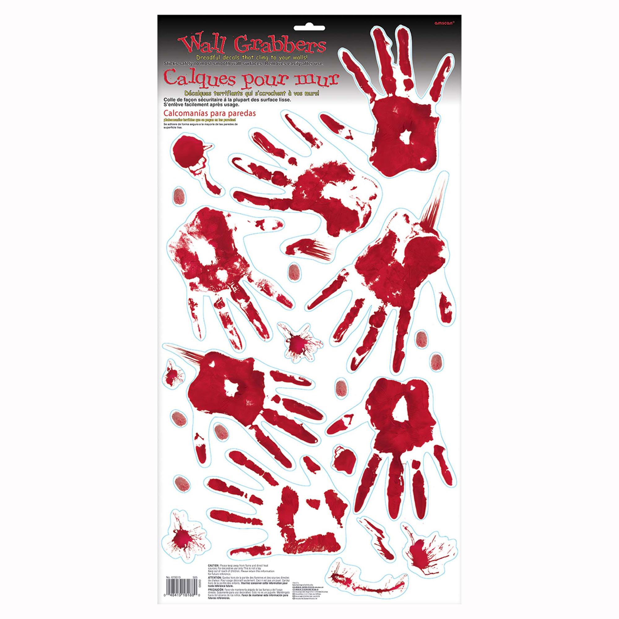 Skeleton Hand Print Wall Grabbers Decorations - Party Centre - Party Centre