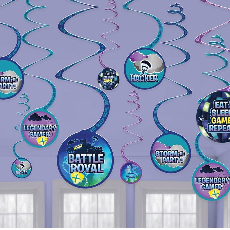 Battle Royal Swirl Decoration 12pcs Decorations - Party Centre