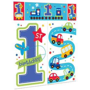 All Aboard Birthday Scene Setter 5pcs Decorations - Party Centre - Party Centre