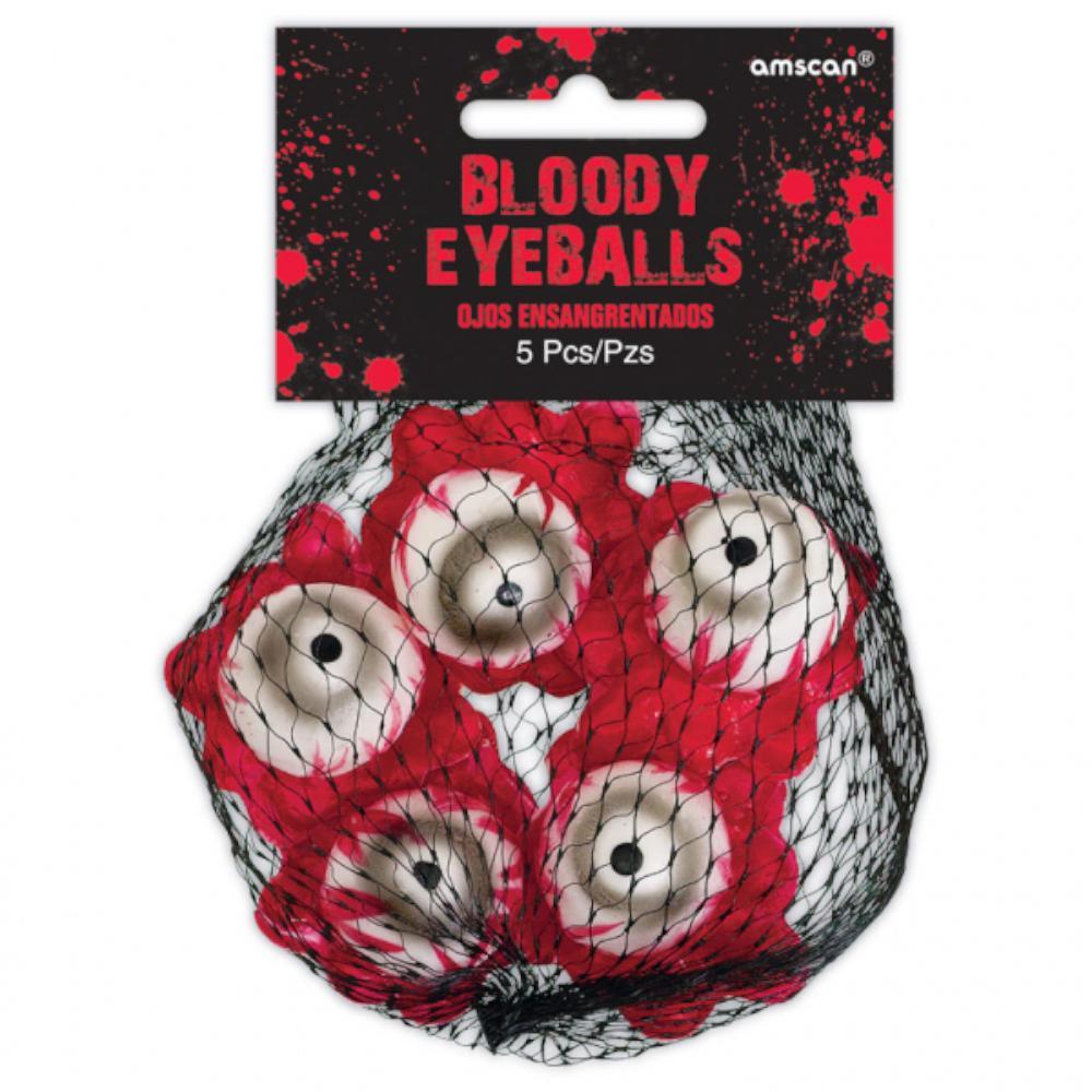 Halloween Asylum Bloody Eyeballs - Plastic 5pcs Decorations - Party Centre - Party Centre
