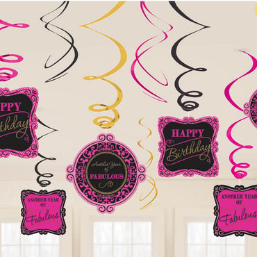 Fabulous Swirl Decorations 12pcs Decorations - Party Centre - Party Centre