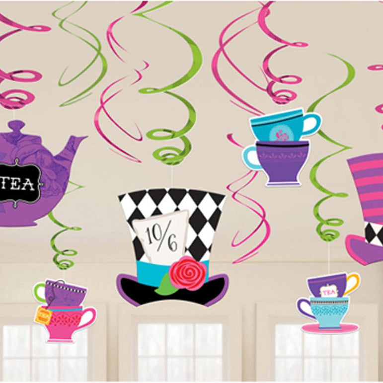 Mad Tea Party Swirl Decoration 12pcs Decorations - Party Centre