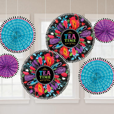 Mad Tea Party Paper Fan Decoration 6pcs Decorations - Party Centre - Party Centre