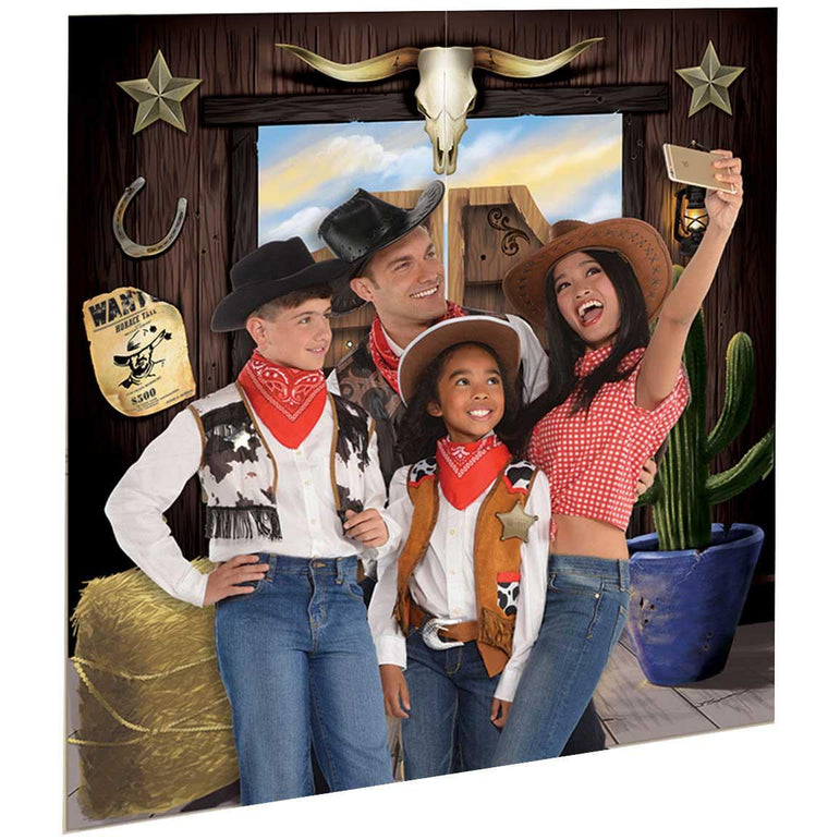 Western Selfie Plastic Scene Setter Decorations - Party Centre