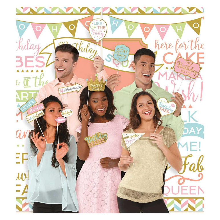 Confetti Fun Wall Decoration Kit With Props 15pcs Party Accessories - Party Centre