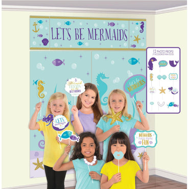 Mermaid Wishes Scene Setter With Props 17pcs Party Accessories - Party Centre - Party Centre