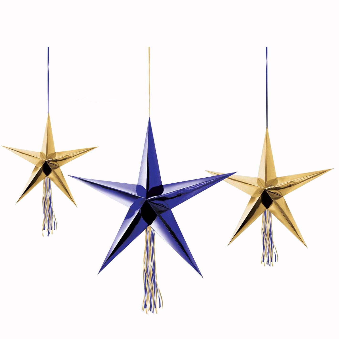 Midnight NYE 3D Star Hanging Decoration Decorations - Party Centre - Party Centre