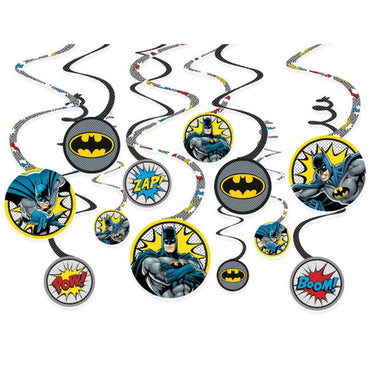 Heroes Unite Batman Spiral Decoration 12pcs Decorations - Party Centre - Party Centre