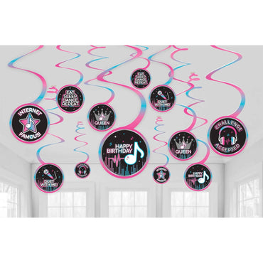 Internet Famous Spiral Cutouts Decoration 12pcs - Party Centre