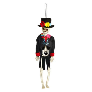 Day of the Dead Groom Hanging Skeleton 12in - Party Centre