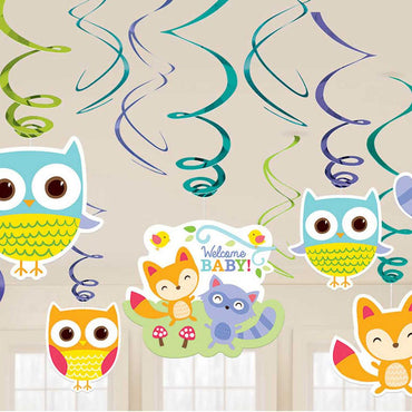 Woodland Welcome Swirl Decorations 12pcs Decorations - Party Centre - Party Centre