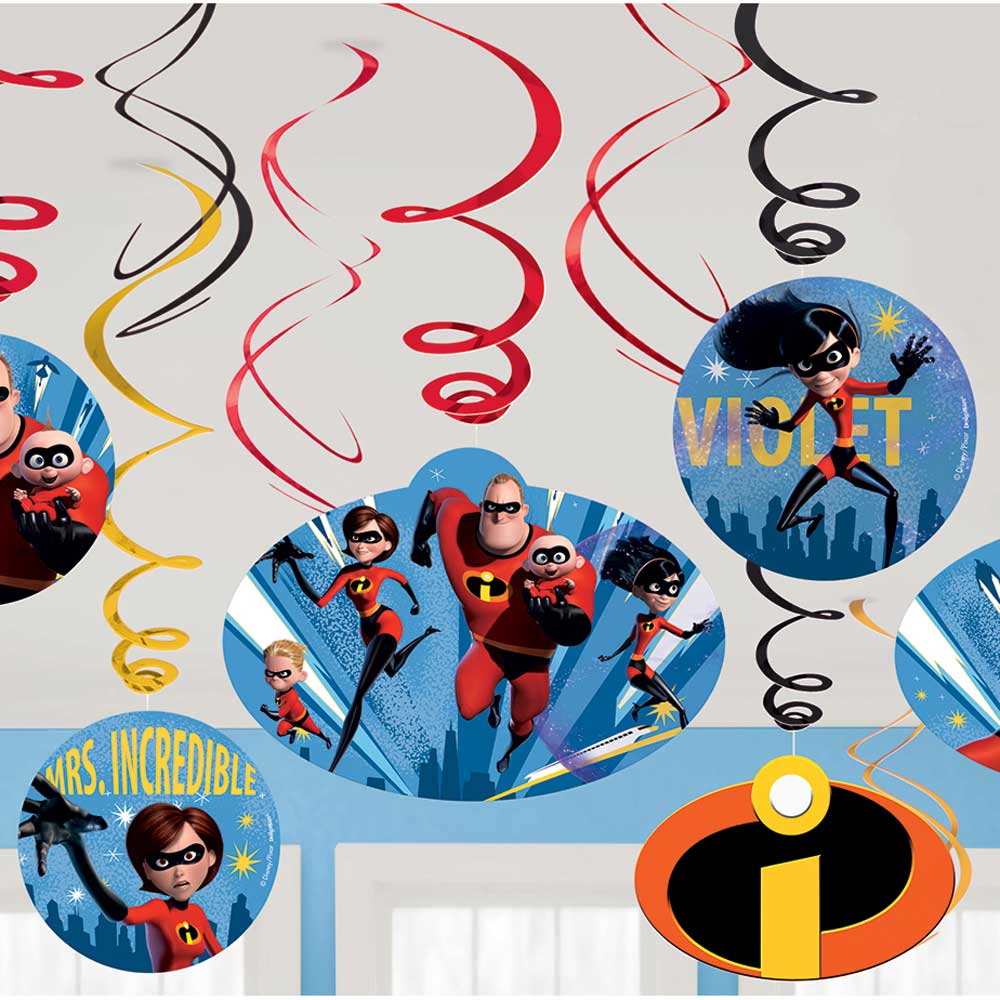 Incredibles 2 Swirl Decoration Value Pack 12pcs Decorations - Party Centre - Party Centre