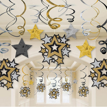 Hollywood Swirls Decoration Mega Value Pack Decorations - Party Centre - Party Centre
