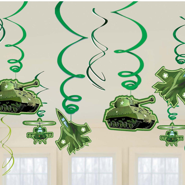 Camouflage Swirl Decoration Value Pack Decorations - Party Centre