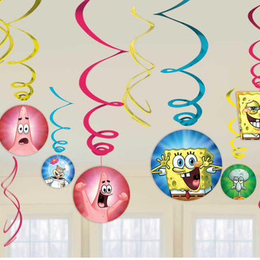 SpongeBob Swirl Decorations 12pcs Decorations - Party Centre - Party Centre