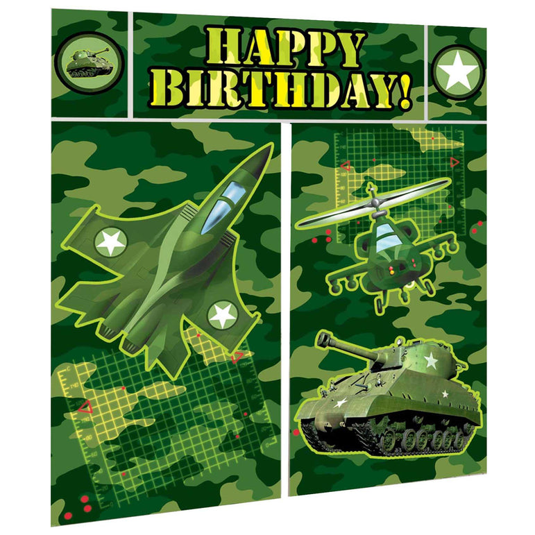 Camouflage Scene Setter 5pcs Decorations - Party Centre