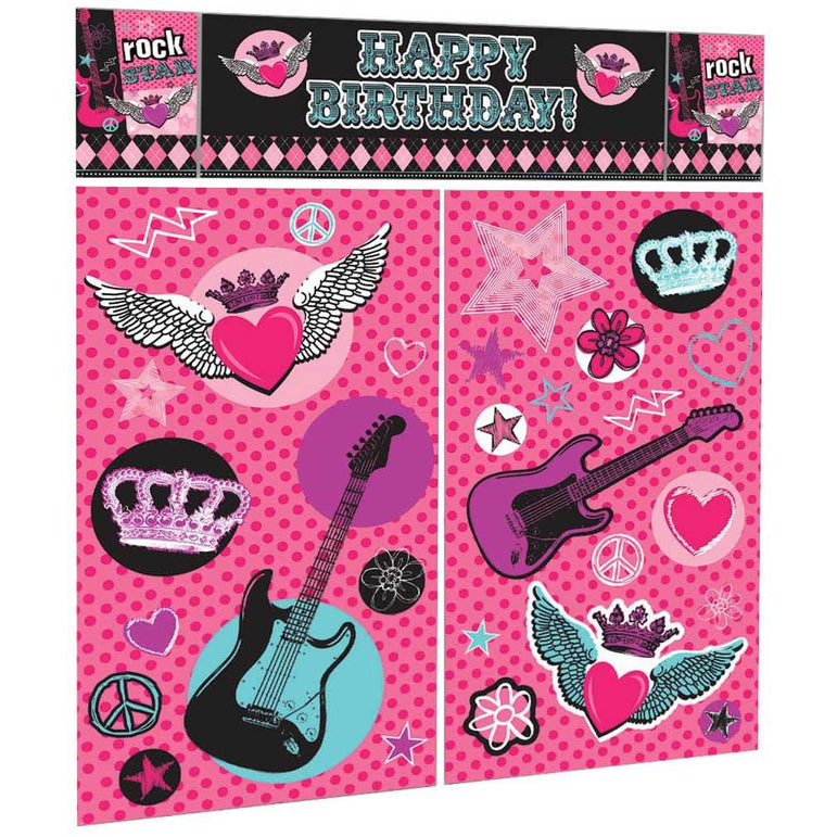 Rocker Princess Scene Setters Wall Decorating Kit Decorations - Party Centre