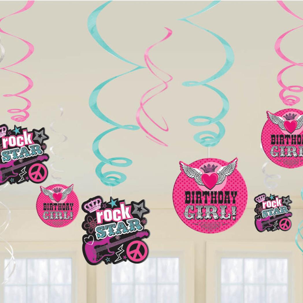 Rocker Princess Swirl Decorations 12pcs Decorations - Party Centre - Party Centre