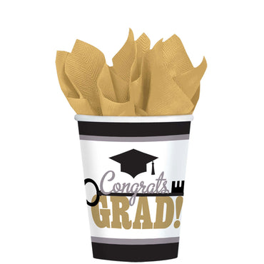 Key To Success Paper Cups 9oz, 50pcs Printed Tableware - Party Centre - Party Centre