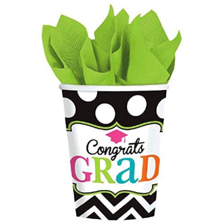 Graduation Dream Big Cups 9oz, 50pcs Printed Tableware - Party Centre