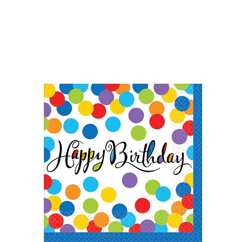 Confetti Bash Beverage Tissues 36pcs Printed Tableware - Party Centre