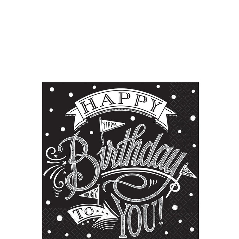 Hooray It's Your Birthday Beverage Tissues 36pcs Printed Tableware - Party Centre