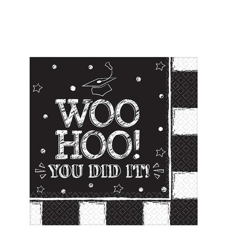 Hooray Grad Beverage Tissues 36pcs Printed Tableware - Party Centre