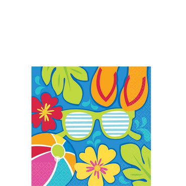 Summer Splash Beverage Tissues 36pcs Printed Tableware - Party Centre - Party Centre