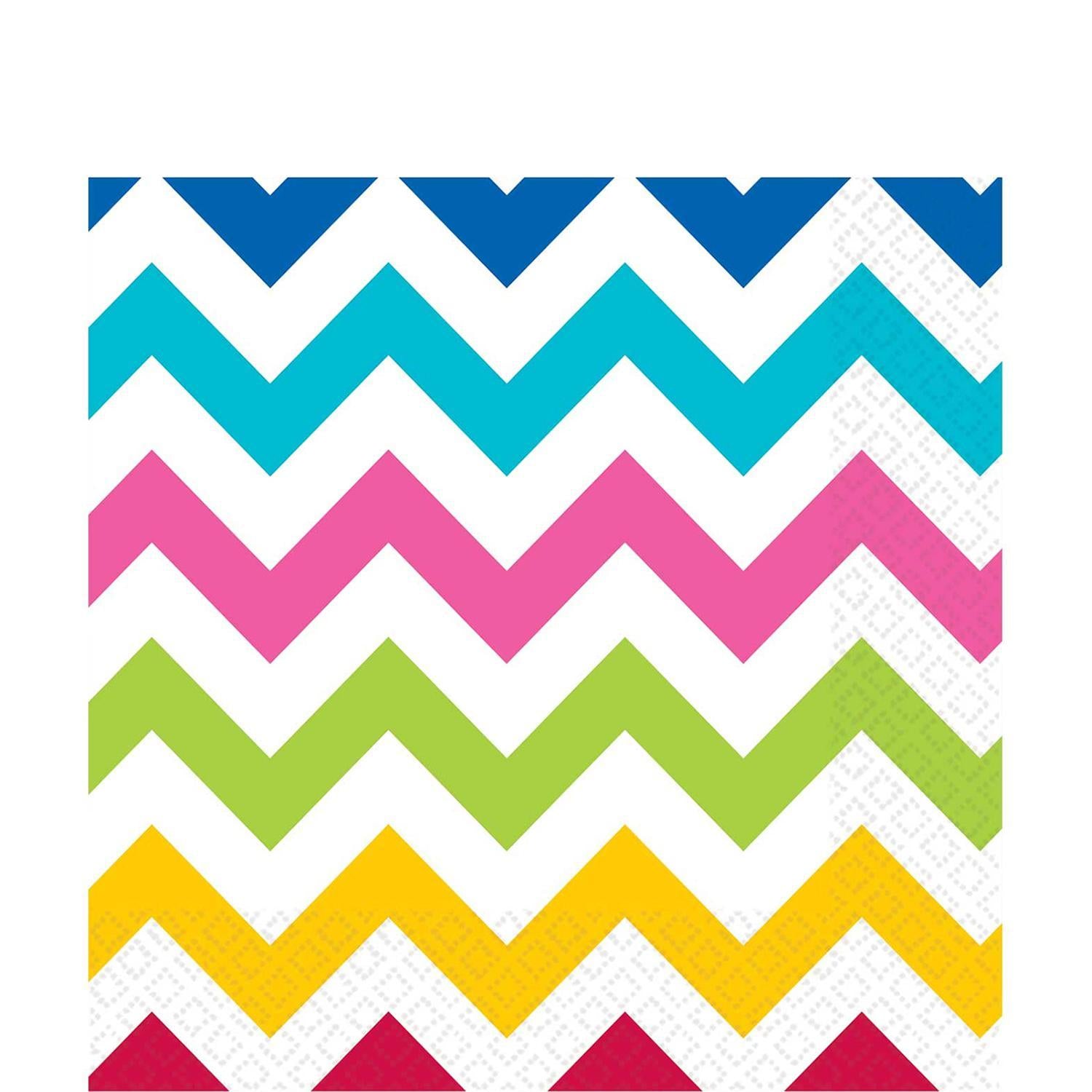 Bright Chevron Lunch Tissues 36pcs Printed Tableware - Party Centre - Party Centre
