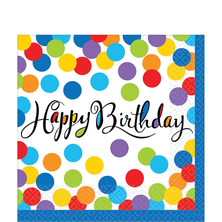 Confetti Bash Lunch Tissues 36pcs Printed Tableware - Party Centre