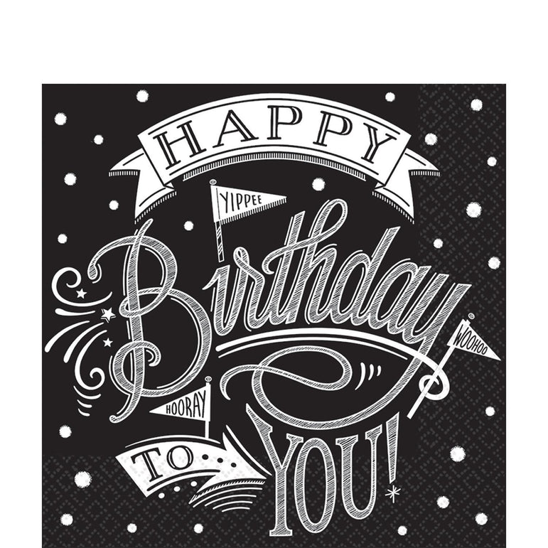 Hooray It's Your Birthday Lunch Tissues 36pcs Printed Tableware - Party Centre