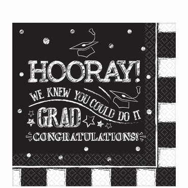 Hooray Grad Lunch Tissues 36pcs Printed Tableware - Party Centre - Party Centre