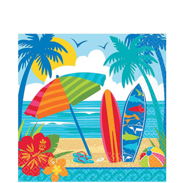 SUN AND SURF LUNCHEON NAPKIN Printed Tableware - Party Centre - Party Centre