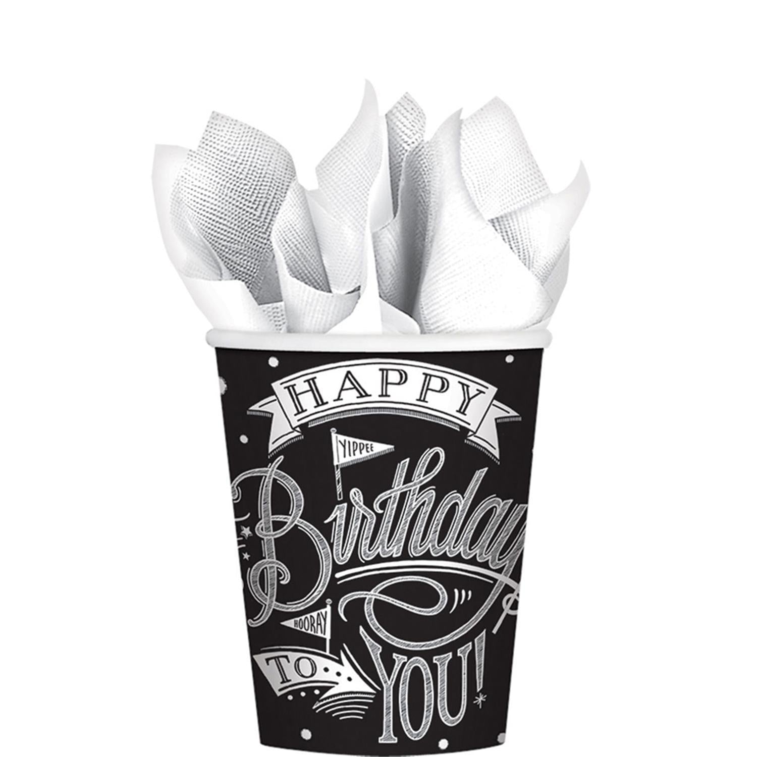 Hooray It's Your Birthday Paper Cups 9oz, 18pcs Printed Tableware - Party Centre - Party Centre