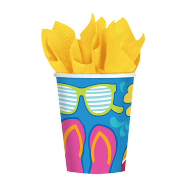 Summer Splash Cups 9oz, 18pcs Printed Tableware - Party Centre - Party Centre