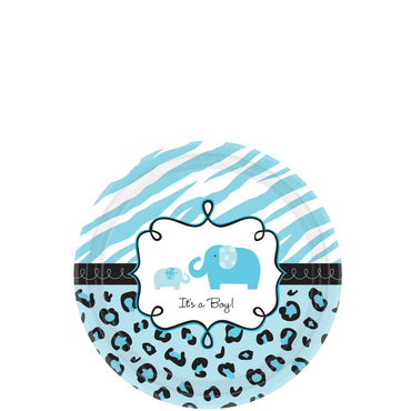 Sweet Safari Boy Baby Shower Plates 7in, 18pcs Printed Tableware - Party Centre - Party Centre