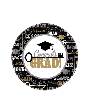 Key To Success Paper Plates 7in, 60pcs Printed Tableware - Party Centre - Party Centre