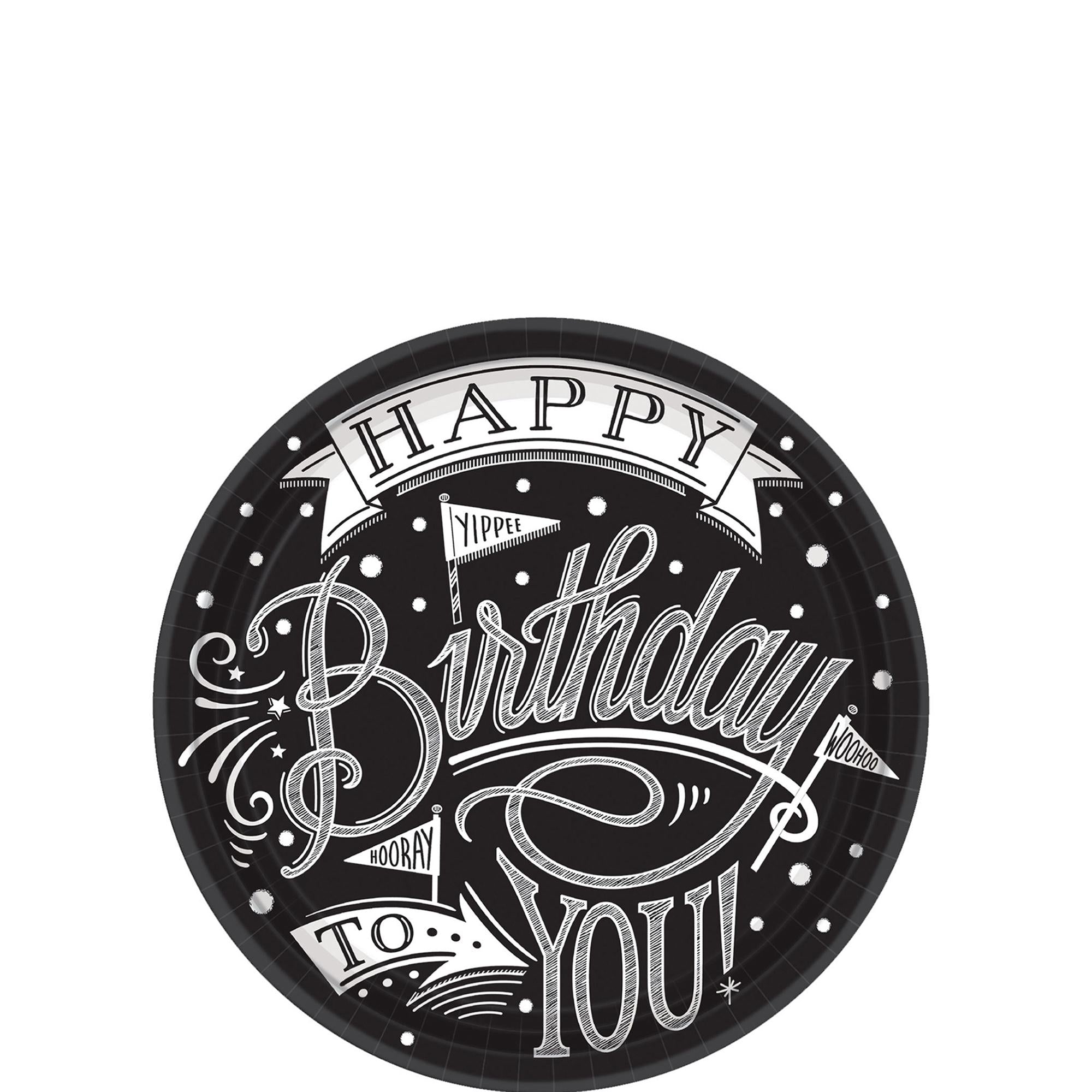 Hooray It's Your Birthday  Paper Plates 7in, 18pcs Printed Tableware - Party Centre - Party Centre