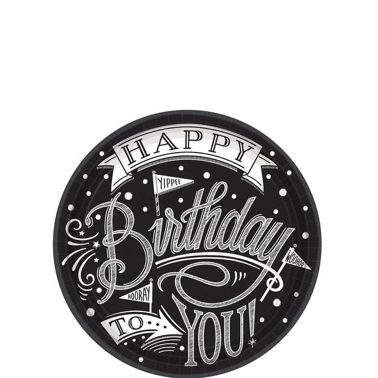 Hooray It's Your Birthday  Paper Plates 7in, 18pcs Printed Tableware - Party Centre