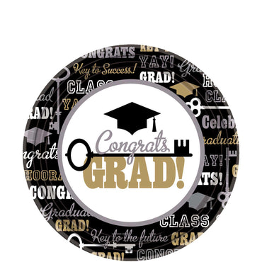 Key To Success Paper Plates 9in, 60pcs Printed Tableware - Party Centre - Party Centre