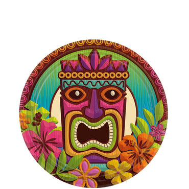 TROPICAL TIKI PLATES BIG PARTY PACK 9IN, 60PCS Printed Tableware - Party Centre - Party Centre