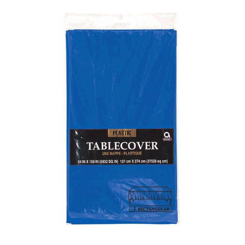 Plastic Tablecover Bright Royal Blue 54in x 108in Solid Tableware - Party Centre - Party Centre