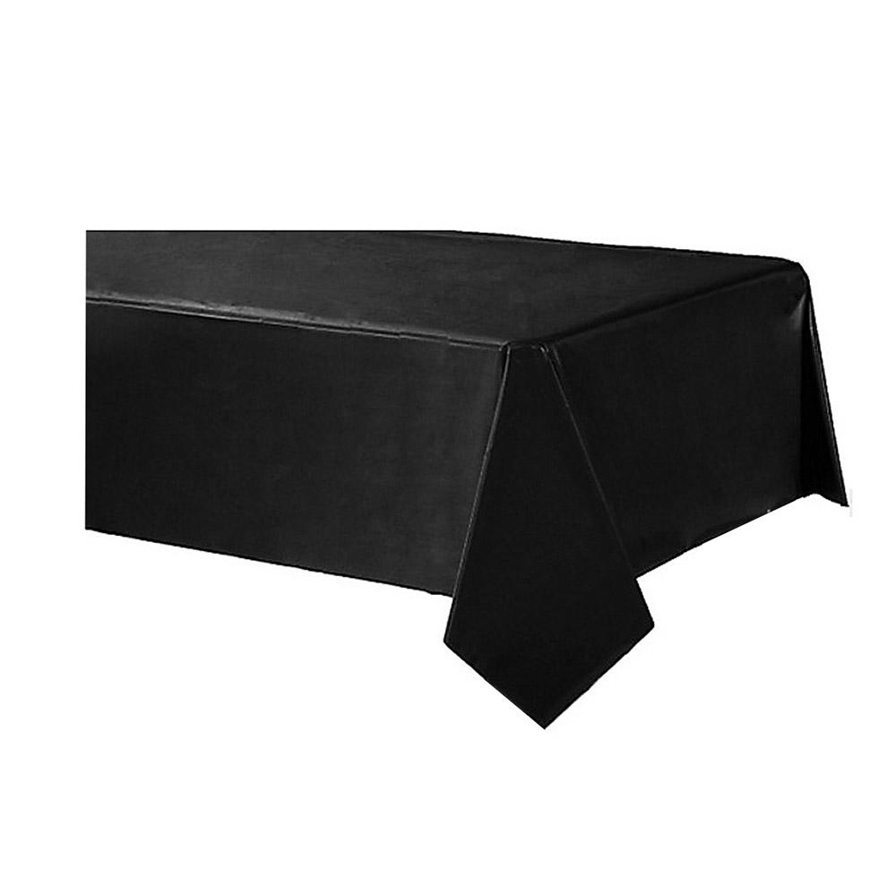 Jet Black Plastic Table Cover 54 x 108in Solid Tableware - Party Centre - Party Centre