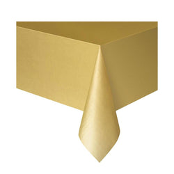 Gold Plastic Table Cover 54 x 108in Solid Tableware - Party Centre
