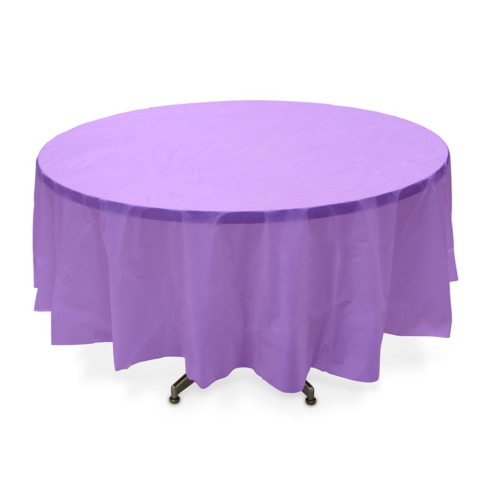 Round Lavender Plastic Tablecover Solid Tableware - Party Centre - Party Centre